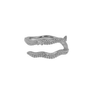 Modern Doule Layers Squid 925 Sterling Silver Adjustable Ring - Image 4