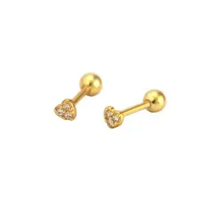 Casual CZ Mini Heart Ball 925 Sterling Silver Stud Earrings - Image 5