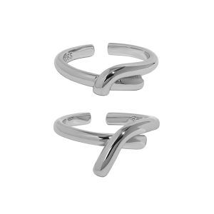 Office Simple Layers Cross Knot 925 Sterling Silver Adjustable Ring - Image 4