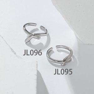 Office Simple Layers Cross Knot 925 Sterling Silver Adjustable Ring - Image 1