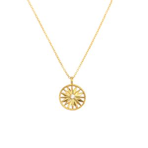 Holiday CZ Sunshine Awn Star 925 Sterling Silver Necklace - Image 1